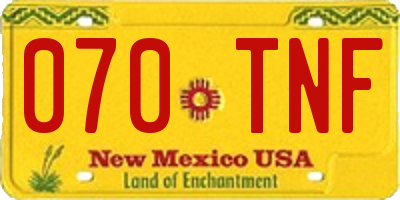 NM license plate 070TNF