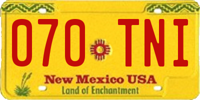 NM license plate 070TNI