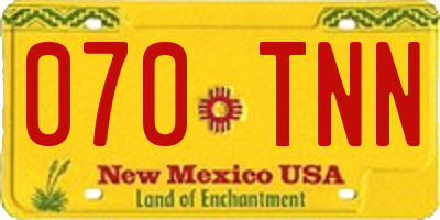 NM license plate 070TNN