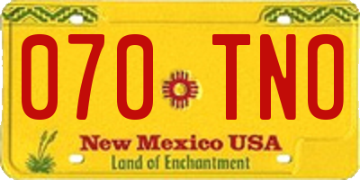 NM license plate 070TNO