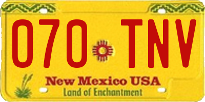 NM license plate 070TNV