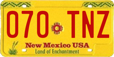 NM license plate 070TNZ