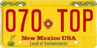 NM license plate 070TOP