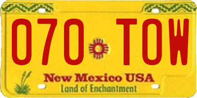 NM license plate 070TOW