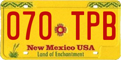 NM license plate 070TPB