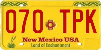 NM license plate 070TPK