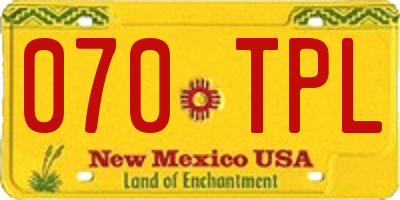 NM license plate 070TPL