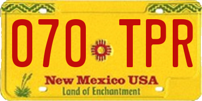 NM license plate 070TPR