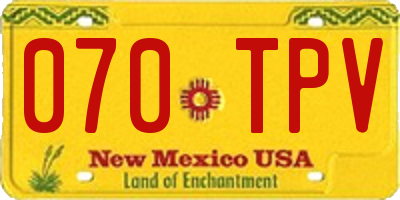 NM license plate 070TPV