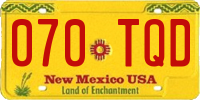 NM license plate 070TQD