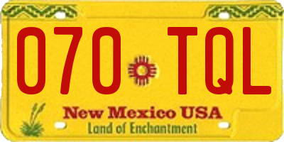 NM license plate 070TQL