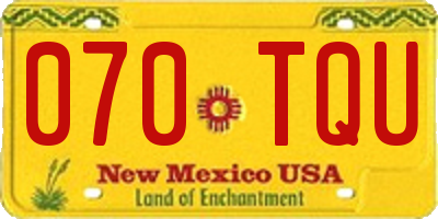 NM license plate 070TQU
