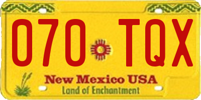 NM license plate 070TQX