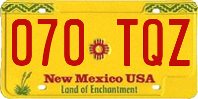NM license plate 070TQZ