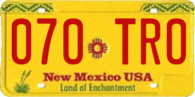 NM license plate 070TRO