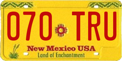 NM license plate 070TRU