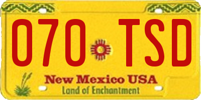 NM license plate 070TSD
