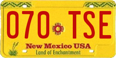 NM license plate 070TSE
