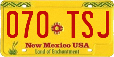 NM license plate 070TSJ