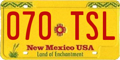 NM license plate 070TSL