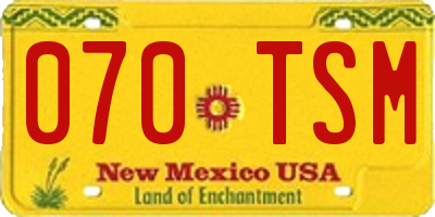 NM license plate 070TSM