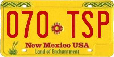 NM license plate 070TSP