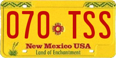 NM license plate 070TSS