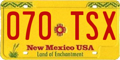 NM license plate 070TSX