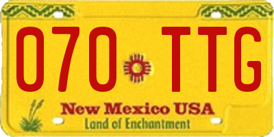 NM license plate 070TTG
