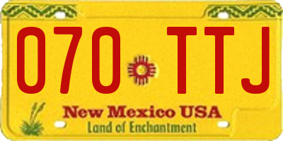 NM license plate 070TTJ