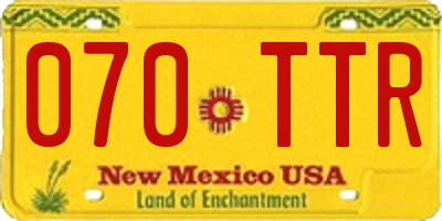 NM license plate 070TTR