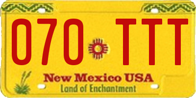 NM license plate 070TTT