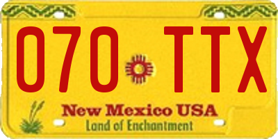 NM license plate 070TTX