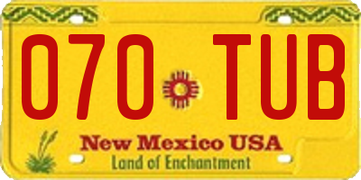 NM license plate 070TUB