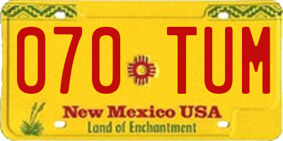 NM license plate 070TUM