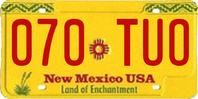 NM license plate 070TUO