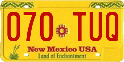 NM license plate 070TUQ