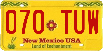 NM license plate 070TUW