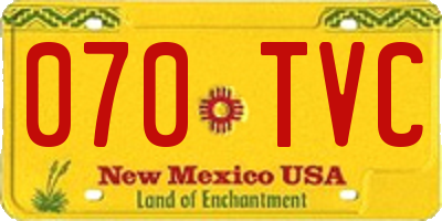NM license plate 070TVC