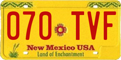 NM license plate 070TVF