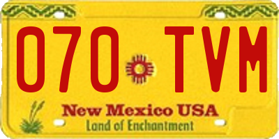 NM license plate 070TVM