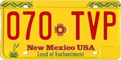 NM license plate 070TVP