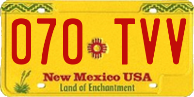NM license plate 070TVV