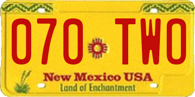NM license plate 070TWO