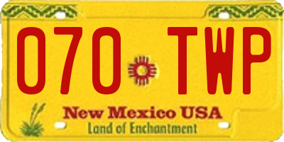 NM license plate 070TWP