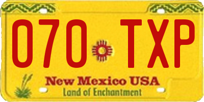 NM license plate 070TXP