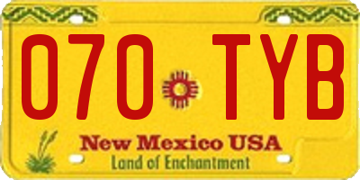 NM license plate 070TYB