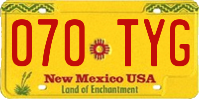 NM license plate 070TYG