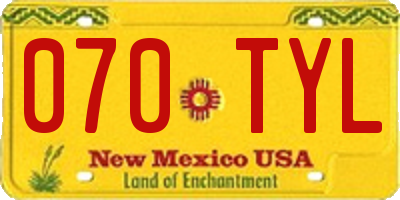 NM license plate 070TYL