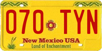 NM license plate 070TYN